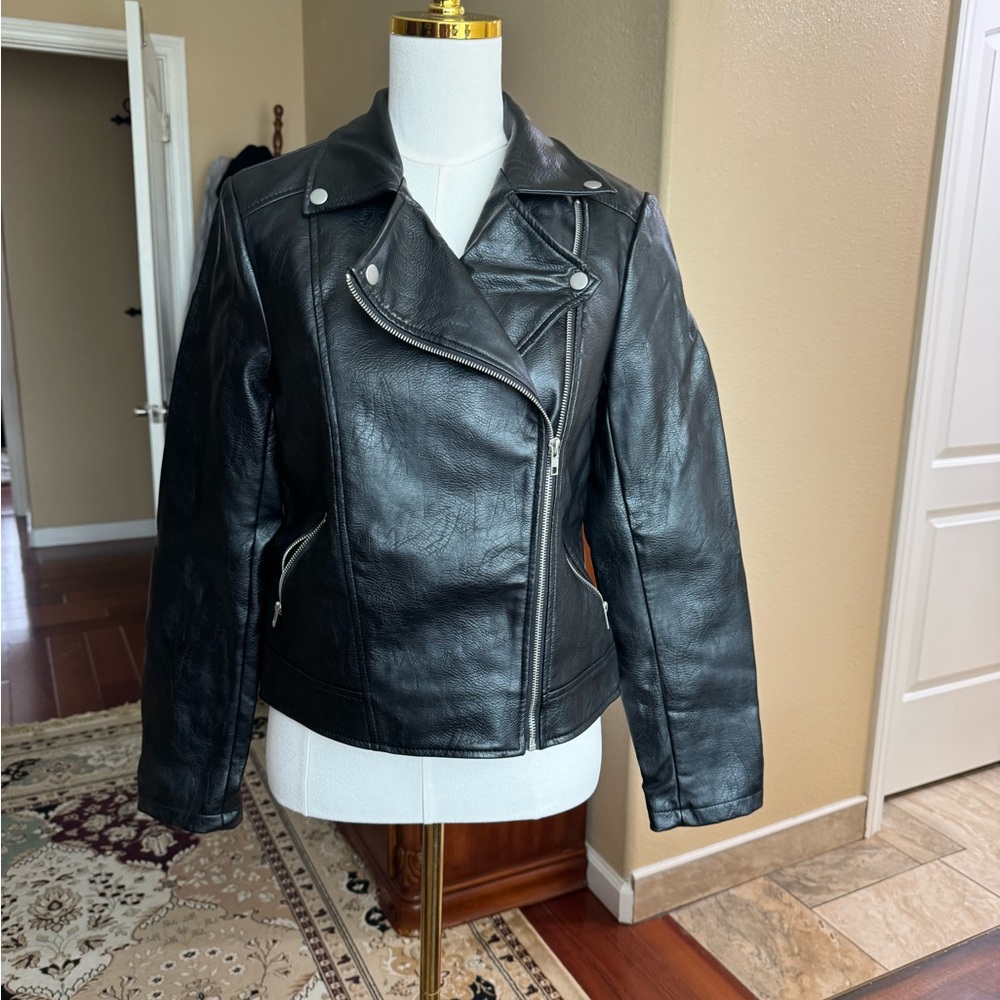Forever 21 Black Leather Biker Jacket